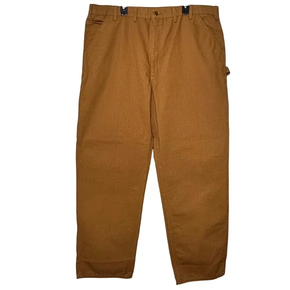 Carhartt Mens 44x36 Brown Duck Canvas Utility Work Pants Loose Fit BN0011-M - Picture 3 of 14